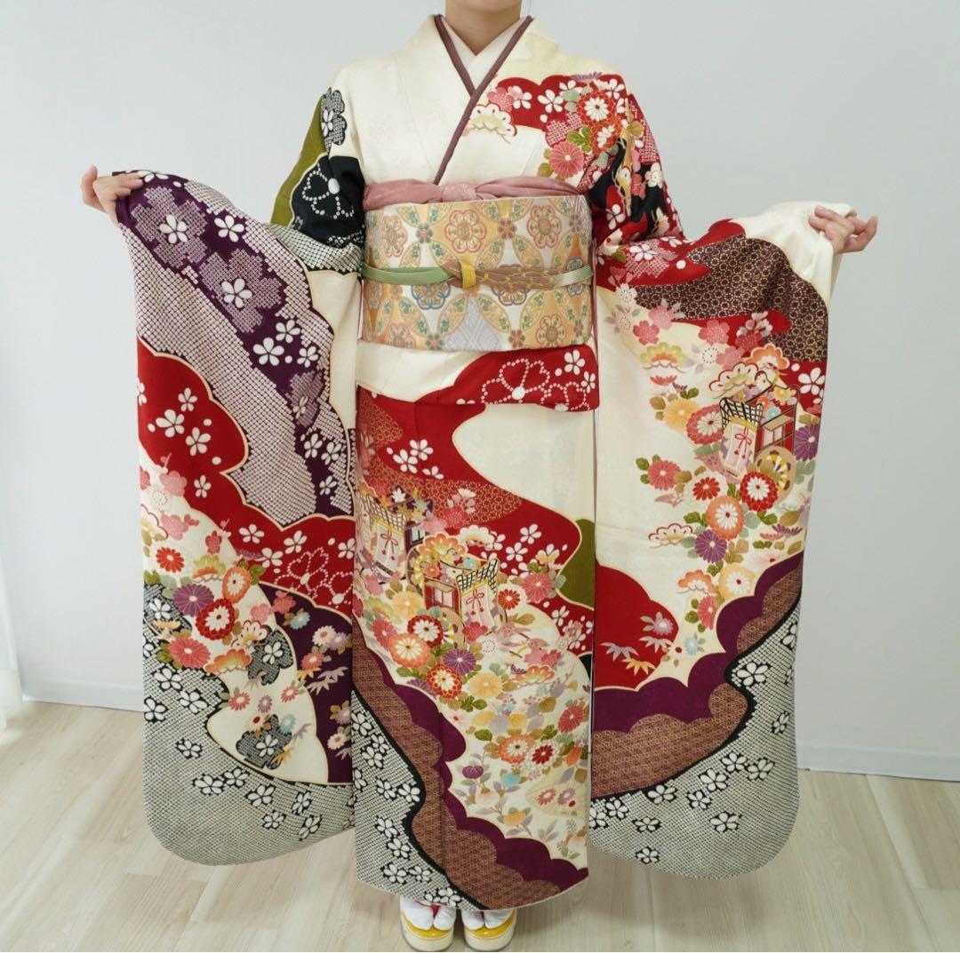 ⭐︎ hime703⭐︎振袖と帯　二点　正絹　成人式　卒業式【82】