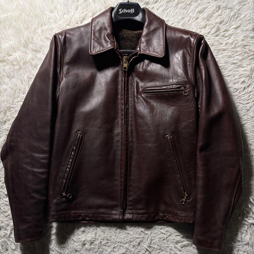美品/希少✨schott トラッカージャケット　642VS 赤茶　本革　36