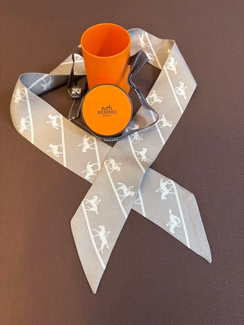 【美品】HERMES ツイリー エルメスツイリー ヘアーバンド シルクスカーフ