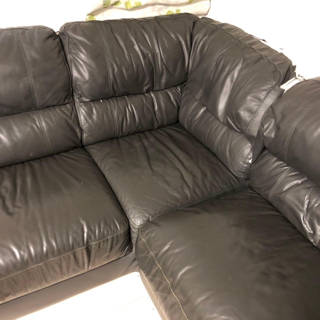 ニトリ　本革　コーナーソファ　ジャンク