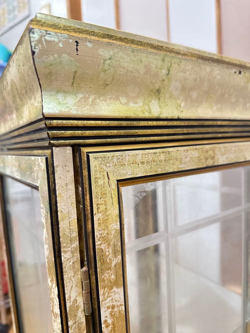 イタリア家具 ガラスショーケース 飾り棚 アンティーク ビンテージ ヴィンテージ