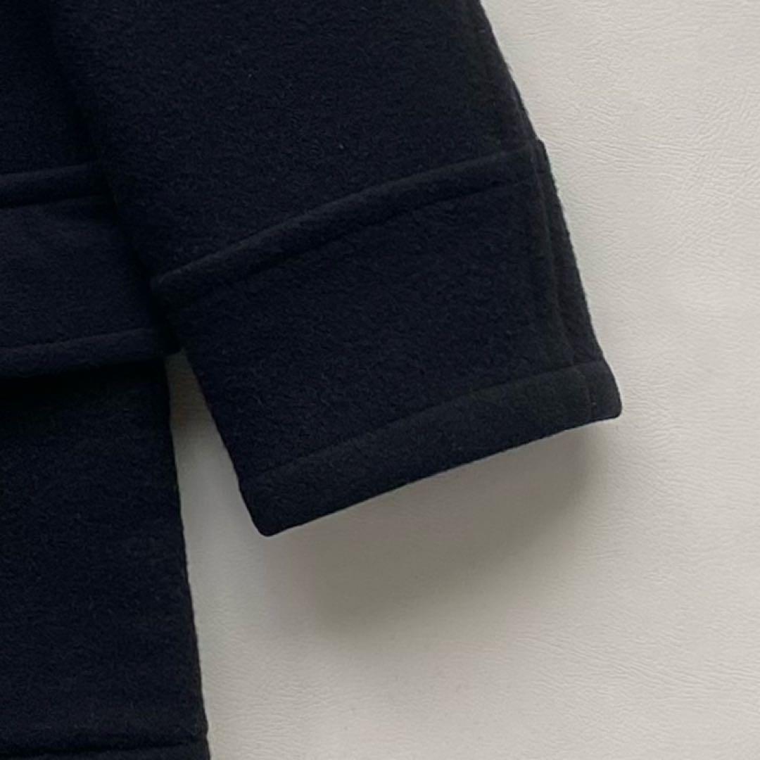 【裏地総チェック】バーバリーブルーレーベル ダッフルコート 黒　メルトンウール