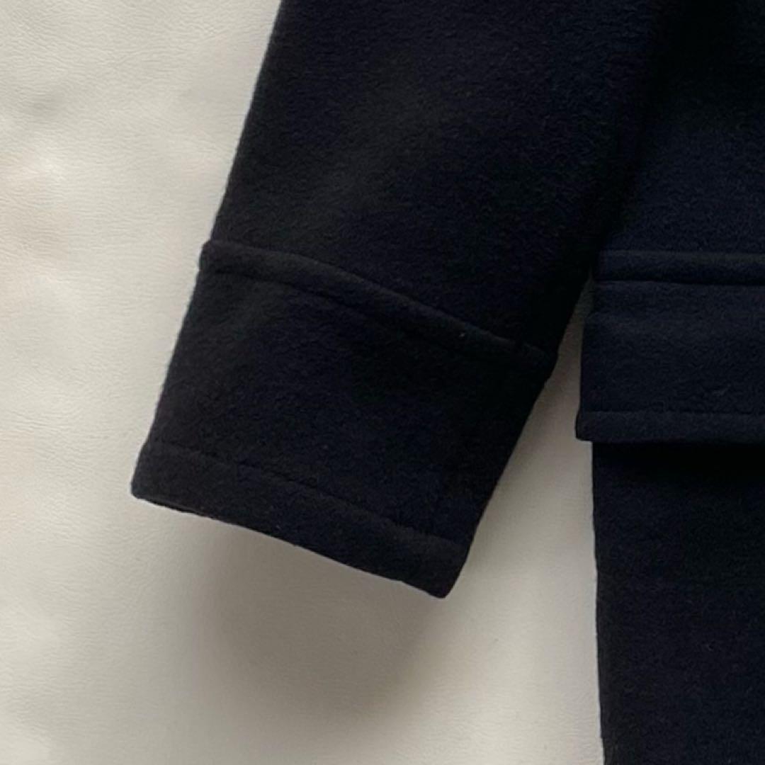 【裏地総チェック】バーバリーブルーレーベル ダッフルコート 黒　メルトンウール