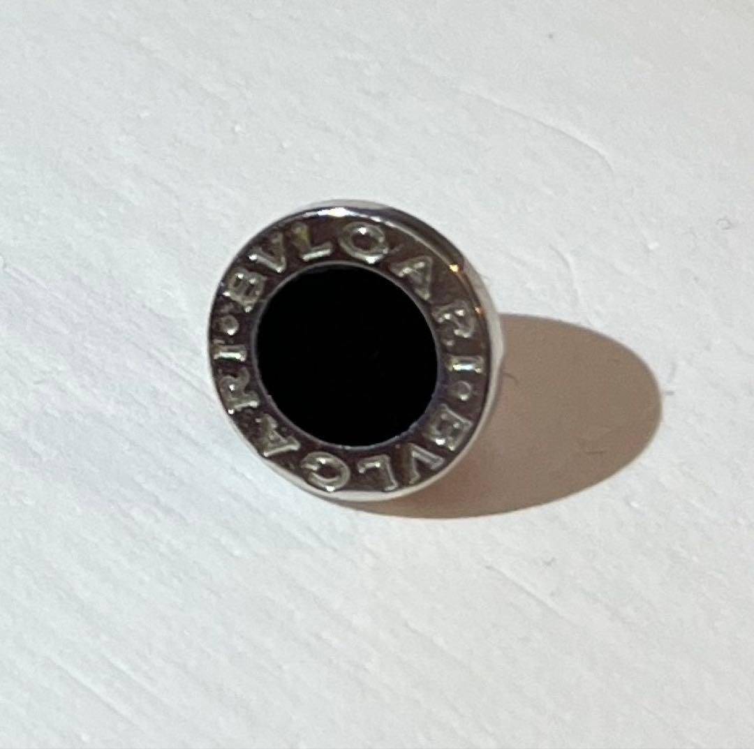 ブルガリ　シングルピアス　オニキス　黒　ブラック　18k ホワイトゴールド
