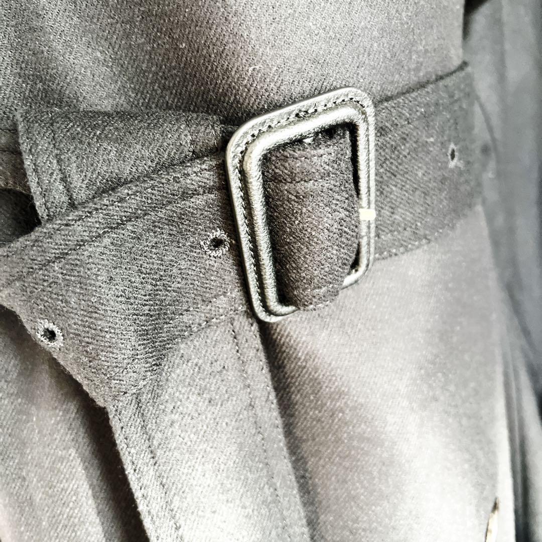 美品　サンローラン パリ カシミアブレンド ロング　トレンチ　コート ブラック