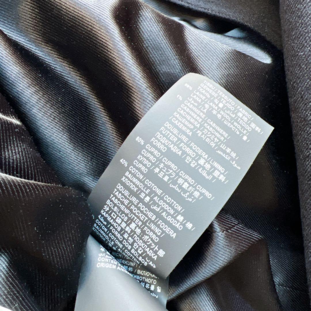 美品　サンローラン パリ カシミアブレンド ロング　トレンチ　コート ブラック