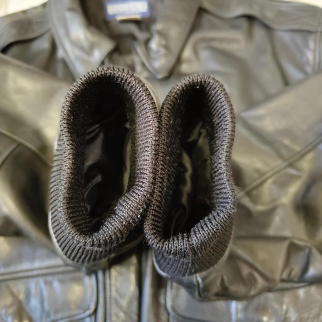 80s 90s USA製 ランズエンド A-2 レザー フライトジャケット 黒