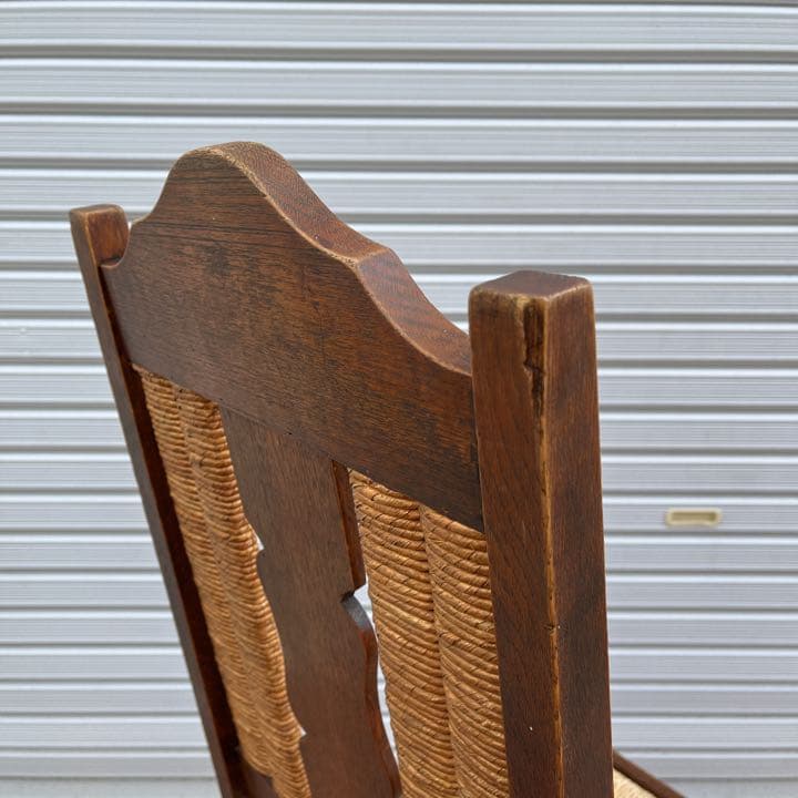 アンティーク古家具 ◾️オーク材 木製家具 ペーパーコードダイニングチェアB