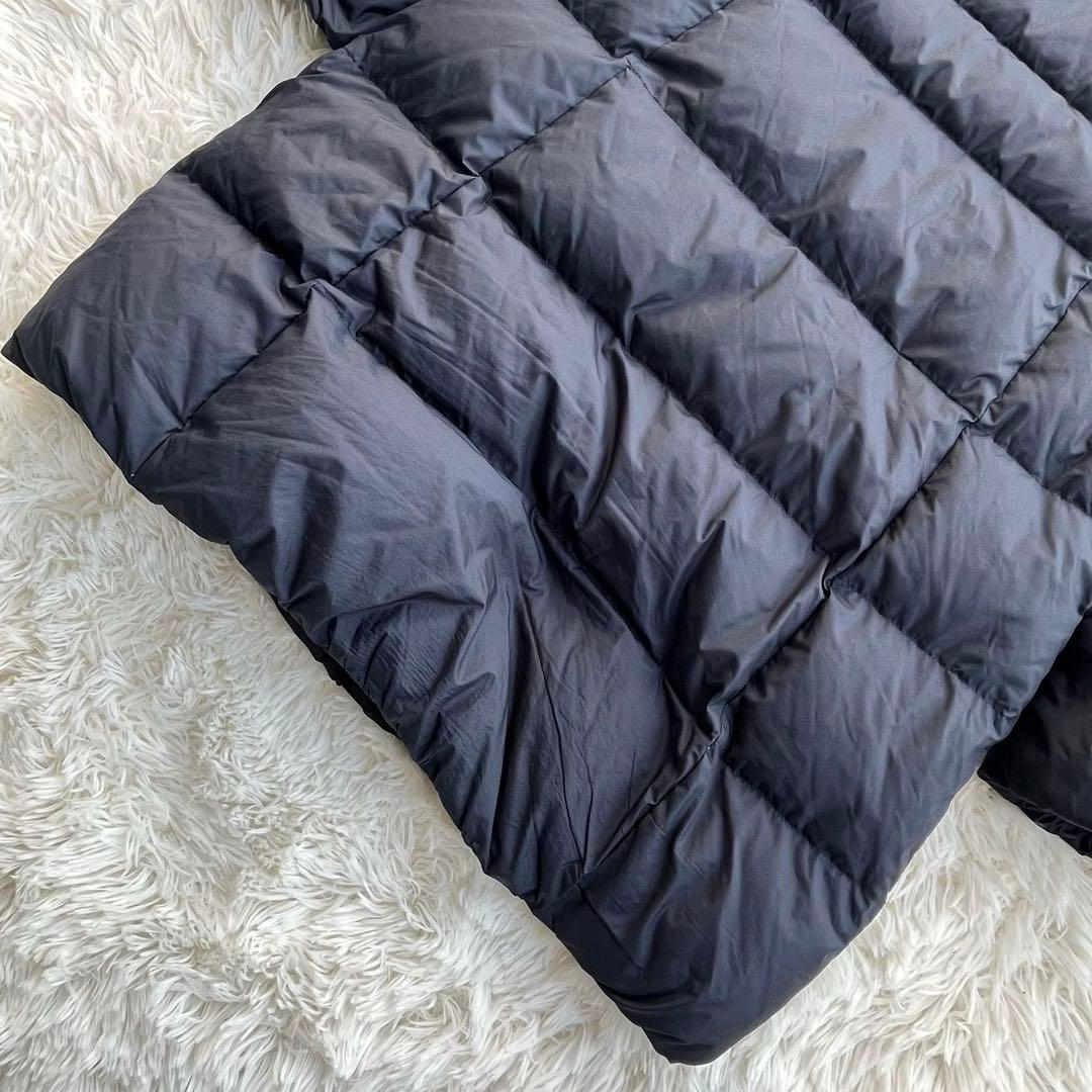 ナノユニバース　西川ダウン　ロングコート　ファー　フード　紺　ネイビー 38