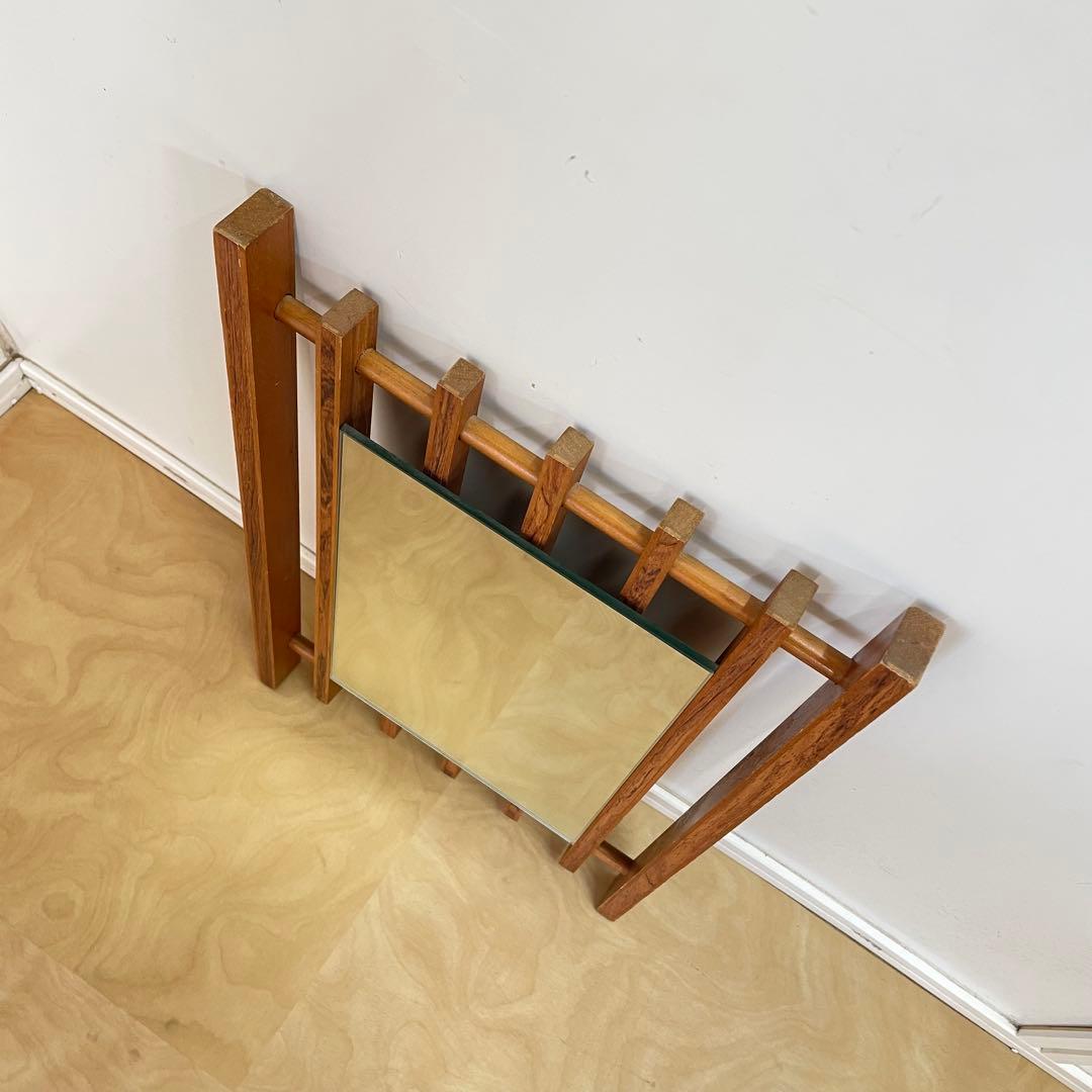 ビンテージ ウォールミラー 木枠ミラー 鏡 壁掛け 立て掛け アンティーク