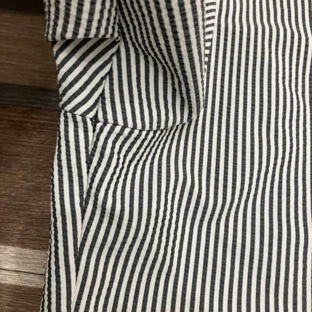 【alk phenix】極美品　ストライプシャツ グレー×白 アルクフェニックス