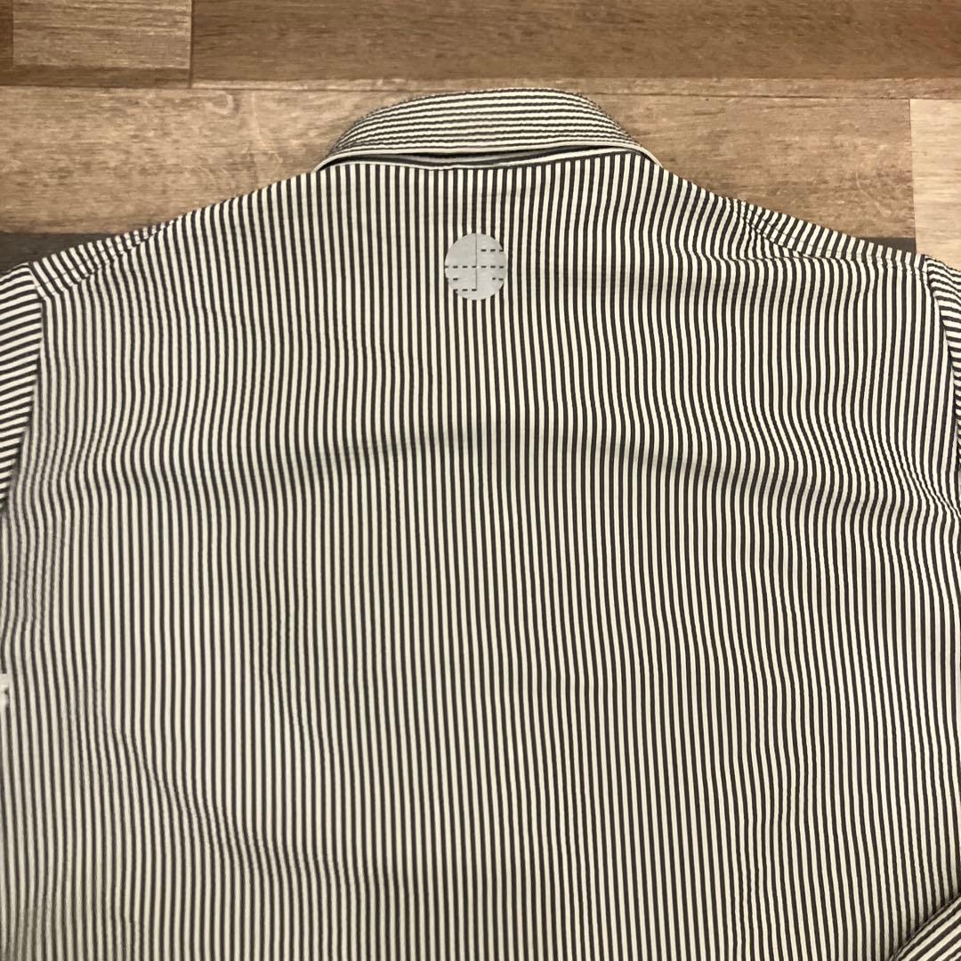 【alk phenix】極美品　ストライプシャツ グレー×白 アルクフェニックス