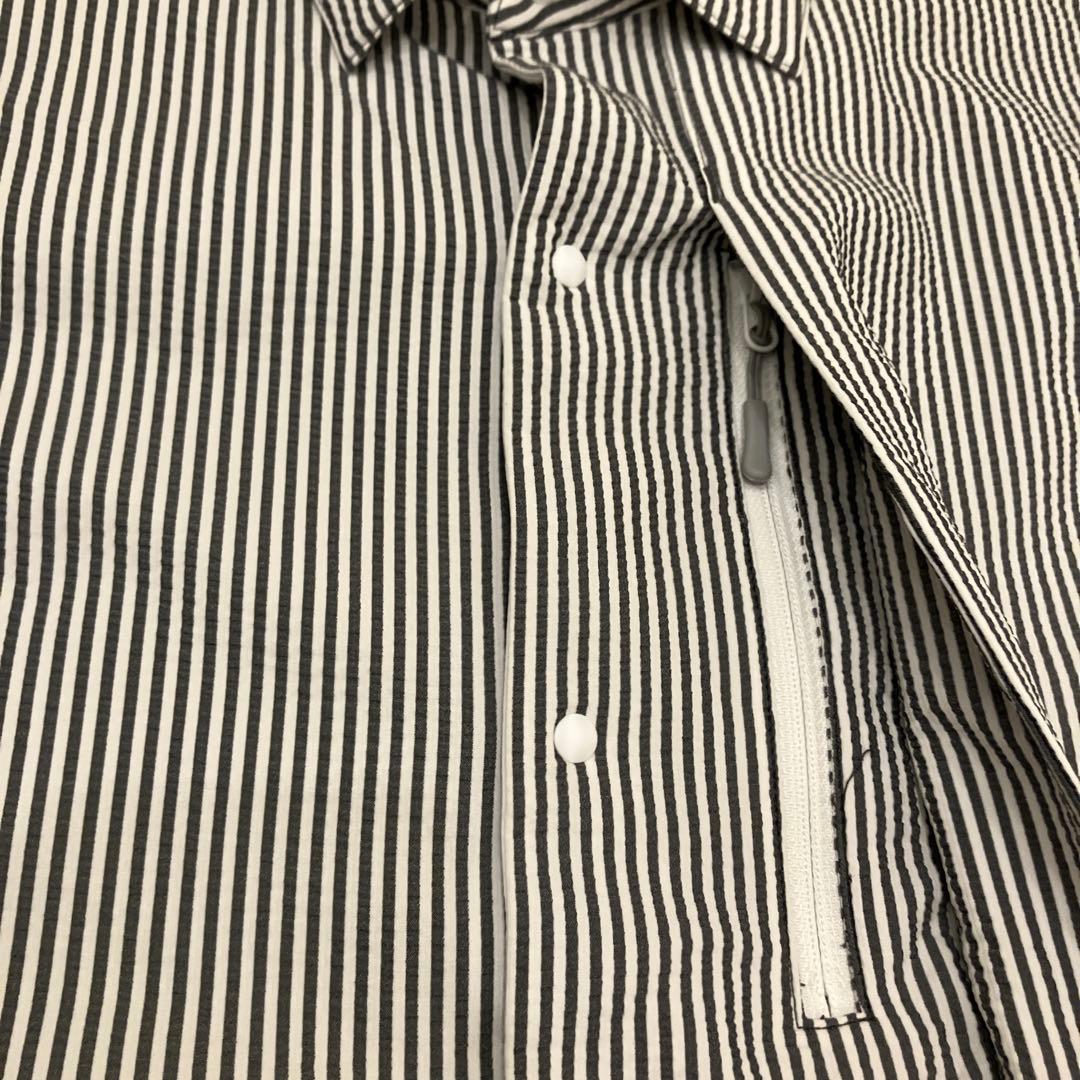 【alk phenix】極美品　ストライプシャツ グレー×白 アルクフェニックス