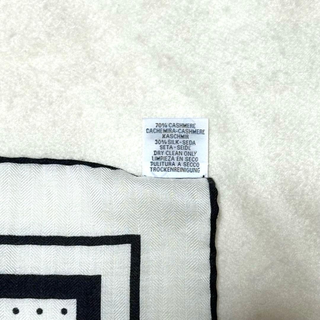 【新品】エルメス　カシシル　カレジェアン　カシミアシルク　バンダナ　黒　白