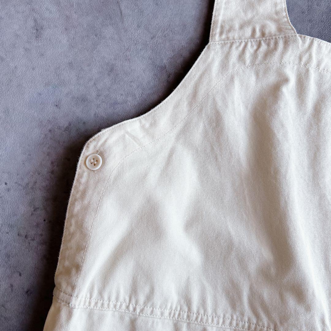 tumugu ⿻ クラシックチノクロス 2way サロペットパンツ ゆったり 白