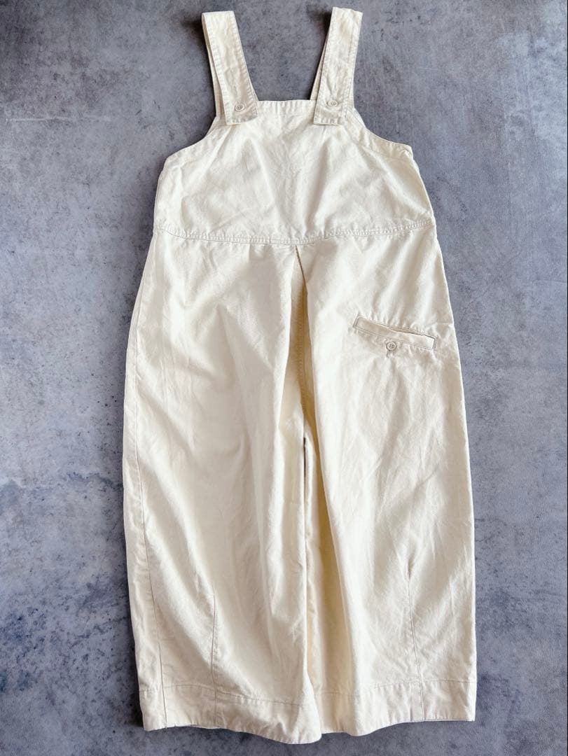 tumugu ⿻ クラシックチノクロス 2way サロペットパンツ ゆったり 白