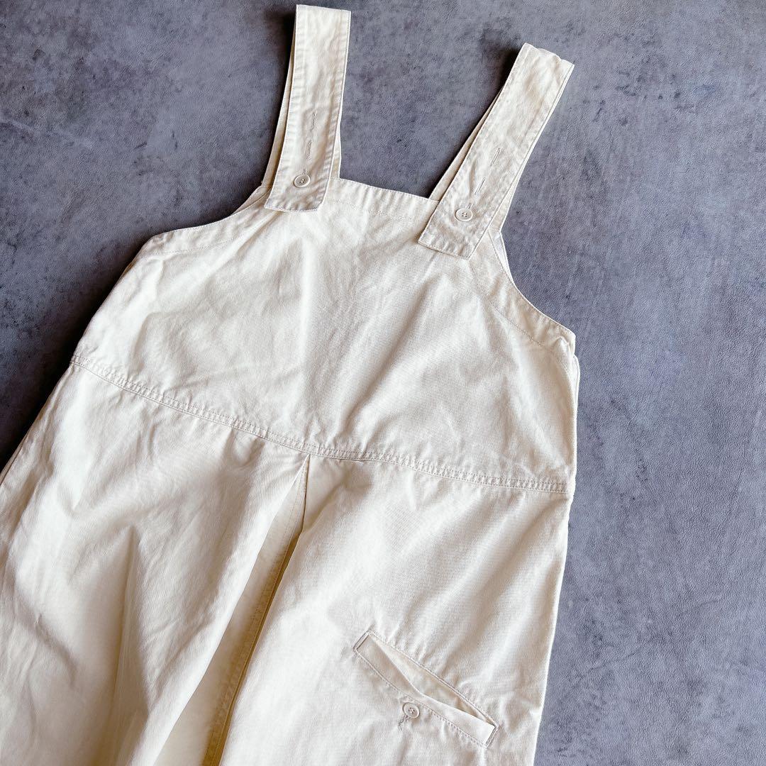 tumugu ⿻ クラシックチノクロス 2way サロペットパンツ ゆったり 白