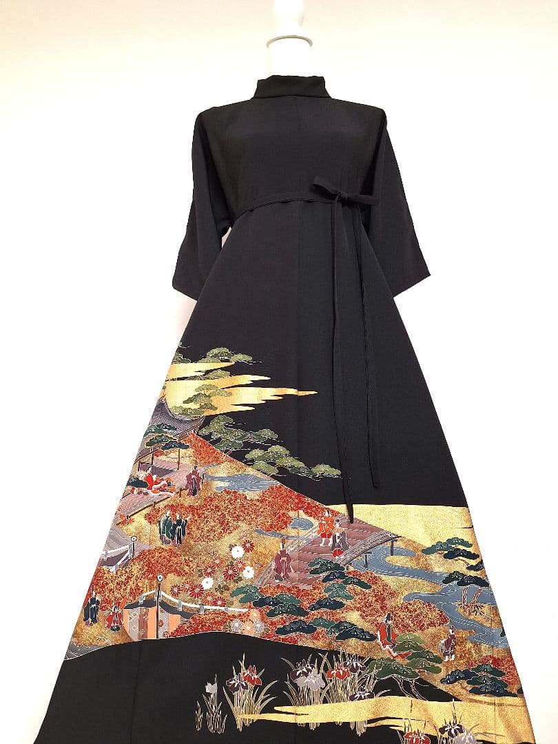 着物リメイクワンピース3619