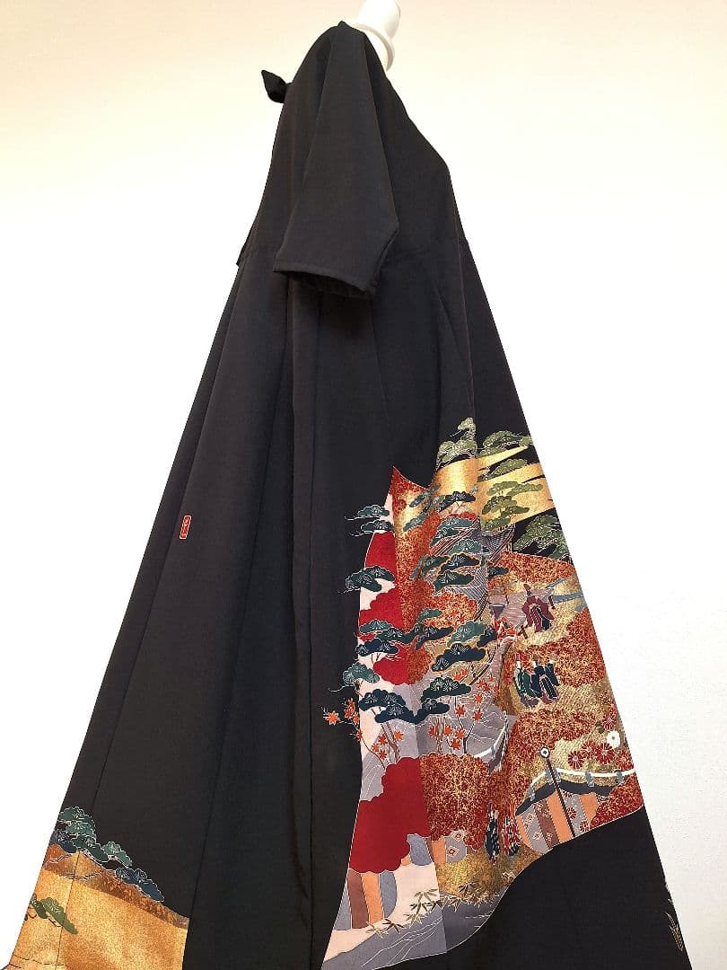 着物リメイクワンピース3619