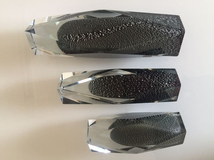 ベネチアンMURANOムラーノ イタリア　花瓶　クリスタル花瓶３点セット