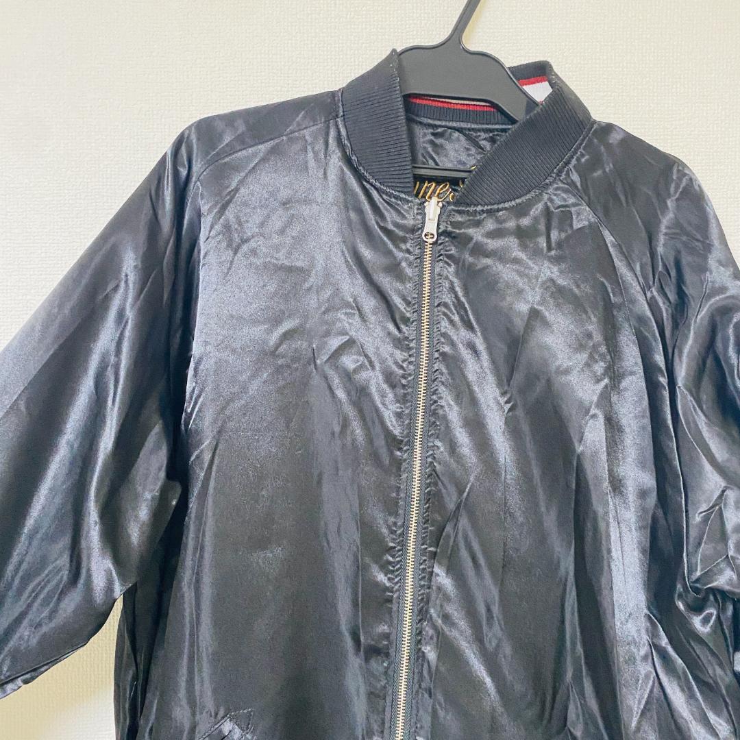 美品/希少✨抜刀娘　スカジャン　リバーシブル　刺繍　黒　和柄　2XL