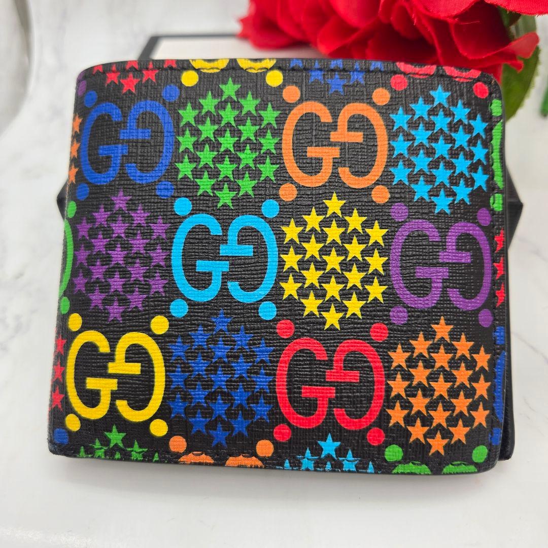 【希少】GUCCI グッチ 折り財布 財布 GG サイケデリック マルチカラー
