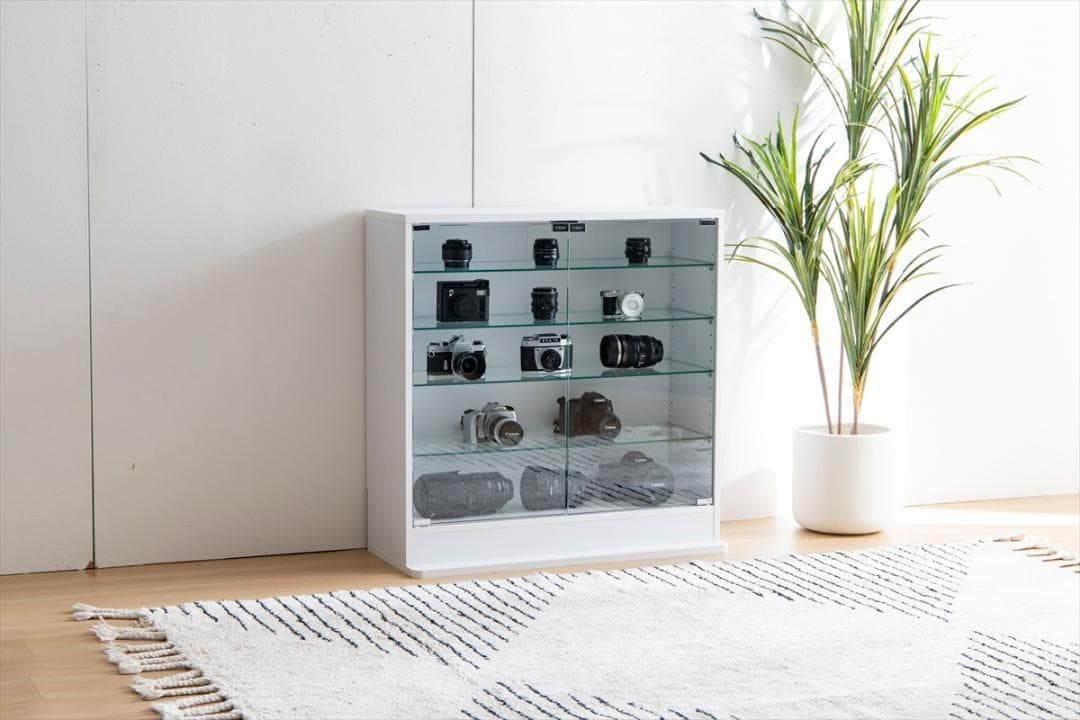 ☆【幅80cm×奥行28cm】 コレクションケース　ホワイト