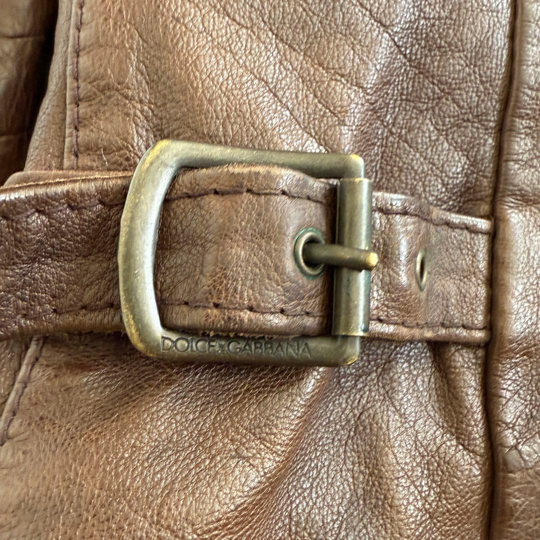 ドルチェアンドガッバーナ シングルライダース キルティング 牛革