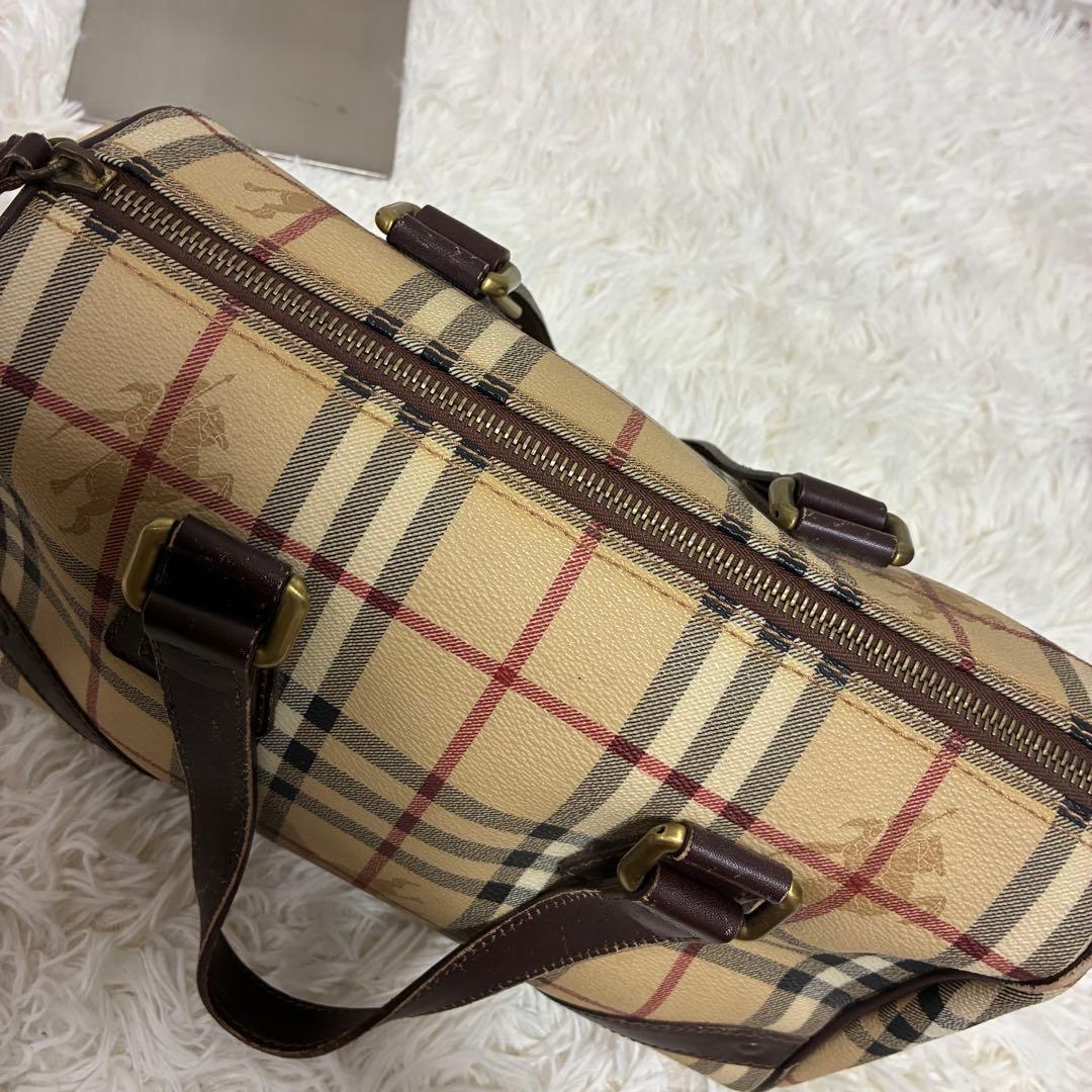 BURBERRY バーバリー ミニ ボストンバッグ ノバチェック PVC