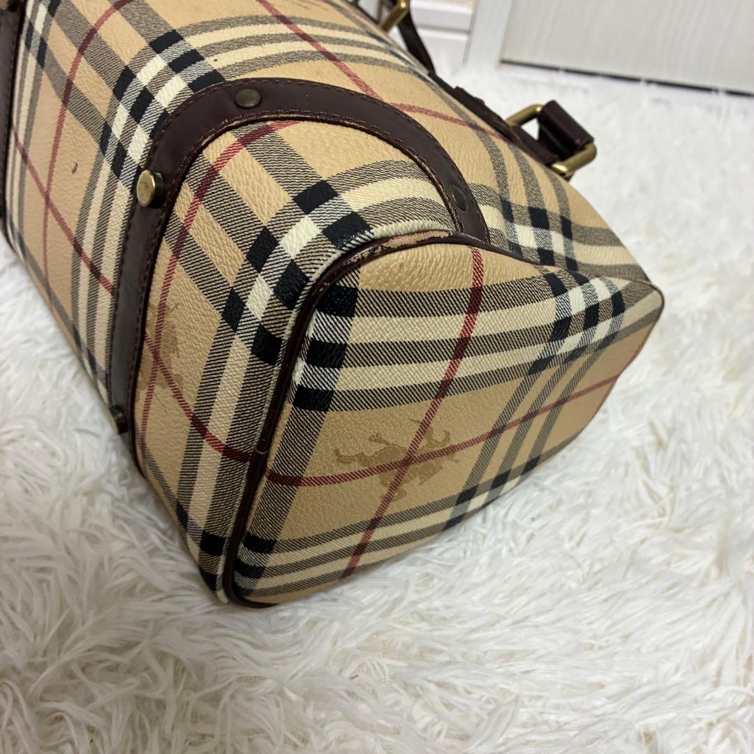 BURBERRY バーバリー ミニ ボストンバッグ ノバチェック PVC