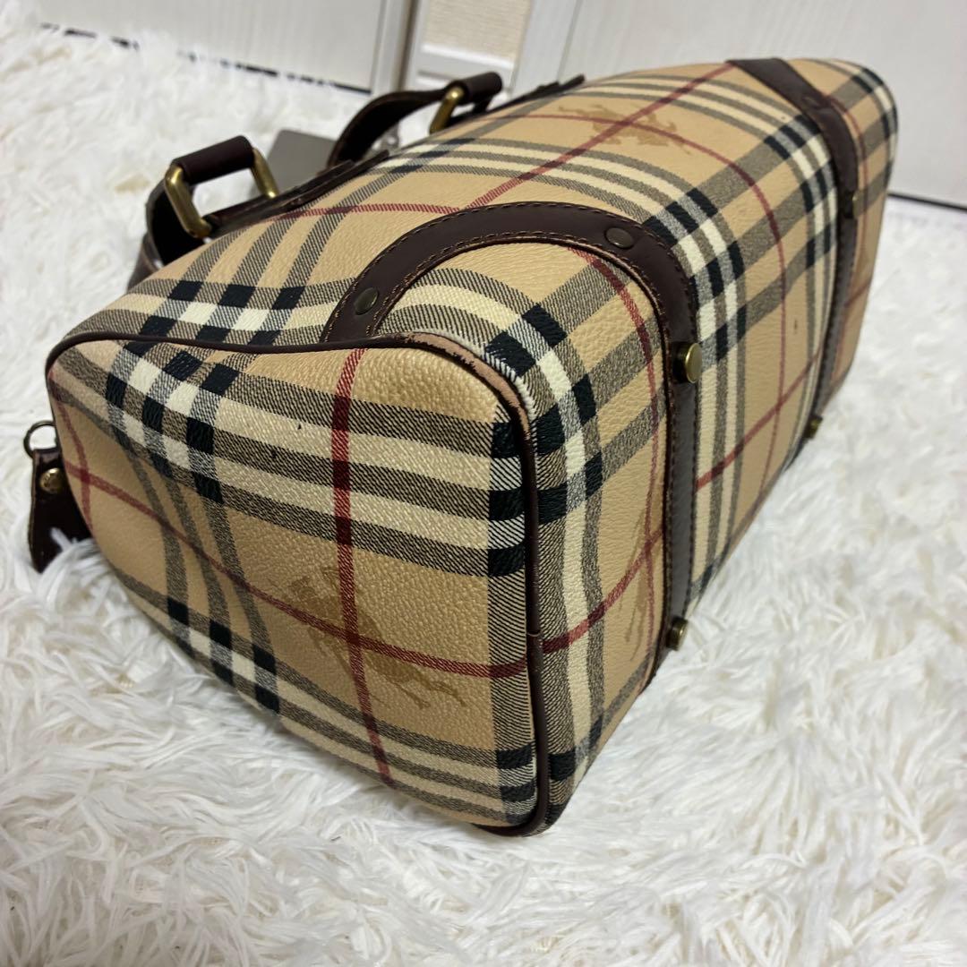 BURBERRY バーバリー ミニ ボストンバッグ ノバチェック PVC