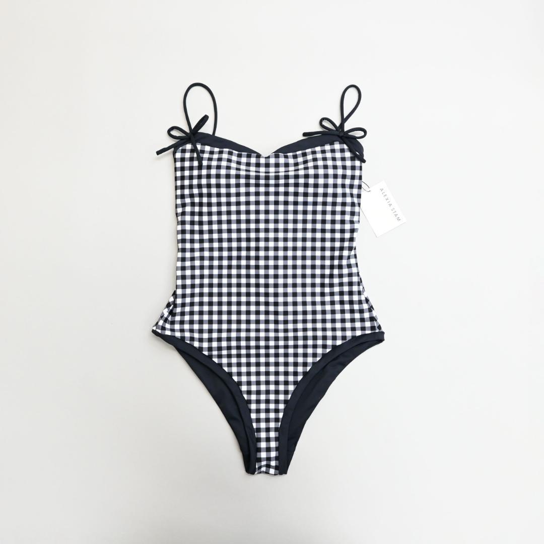 □ 45793★夏 定価2.5万 アリシアスタン スイムウェア ギンガムチェック