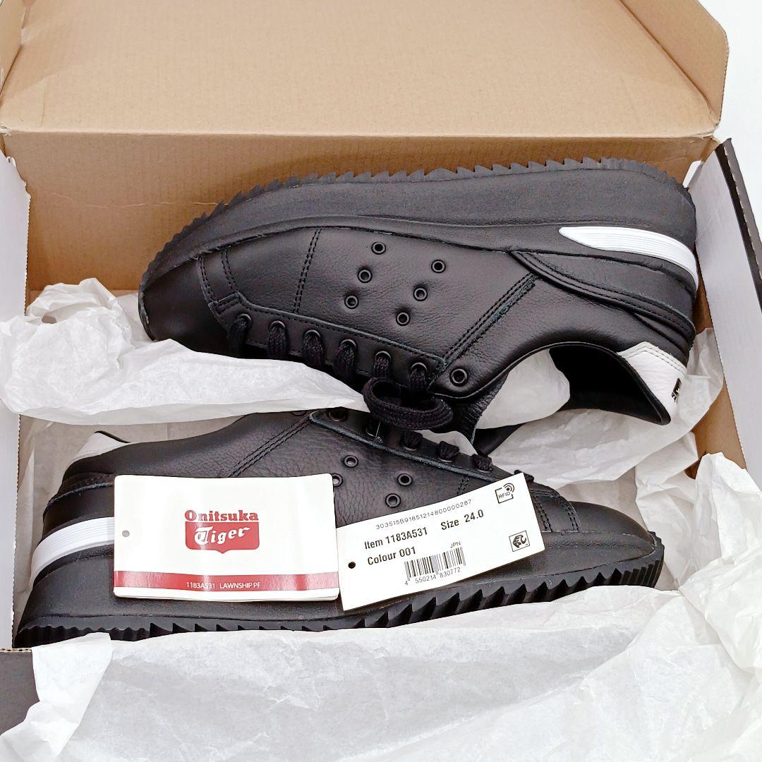 【未使用品】 オニツカタイガー 厚底スニーカー ローンシップPF 黒 24cm