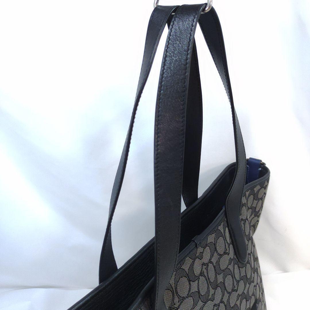 【美品】コーチ トートバッグ 2way ショルダー レザー×キャンバス A4可