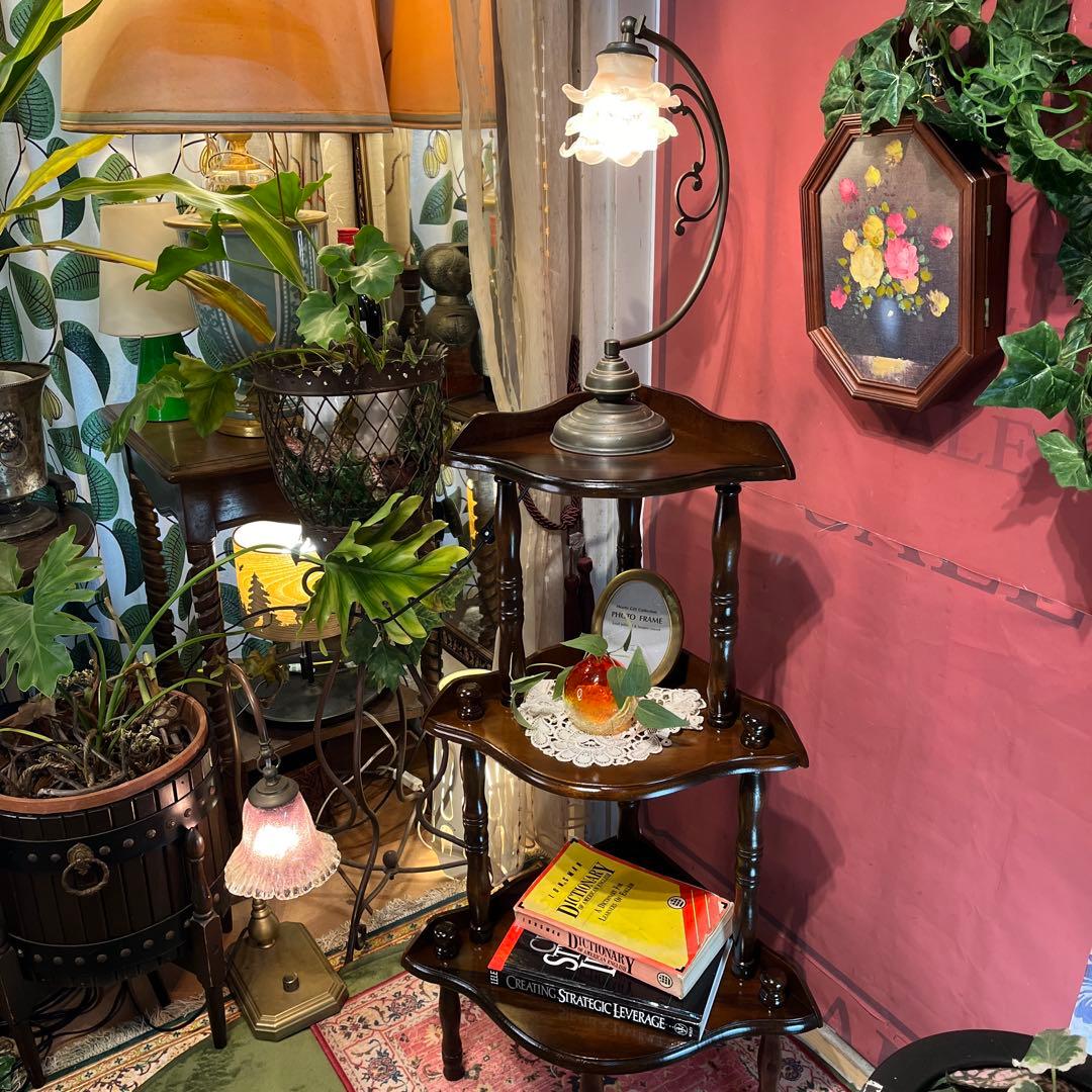 Sale スピンドルポスト　アンティーク調 飾り棚 ラック 木製 昭和レトロ