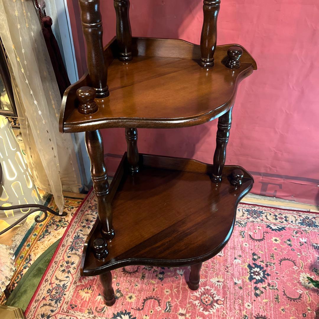 Sale スピンドルポスト　アンティーク調 飾り棚 ラック 木製 昭和レトロ