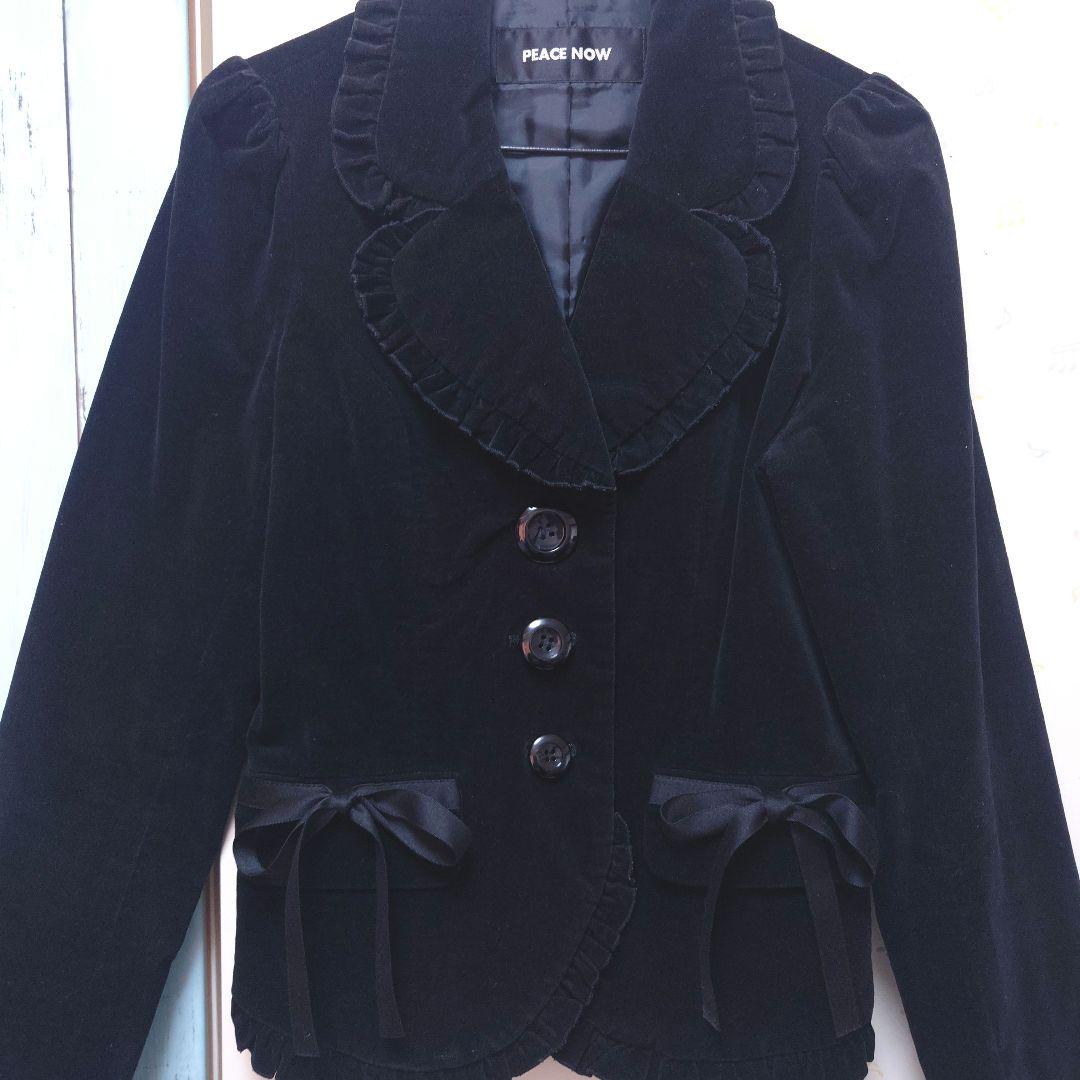 PEACE NOW ピースナウ フリル リボン ベロア ジャケット アウター