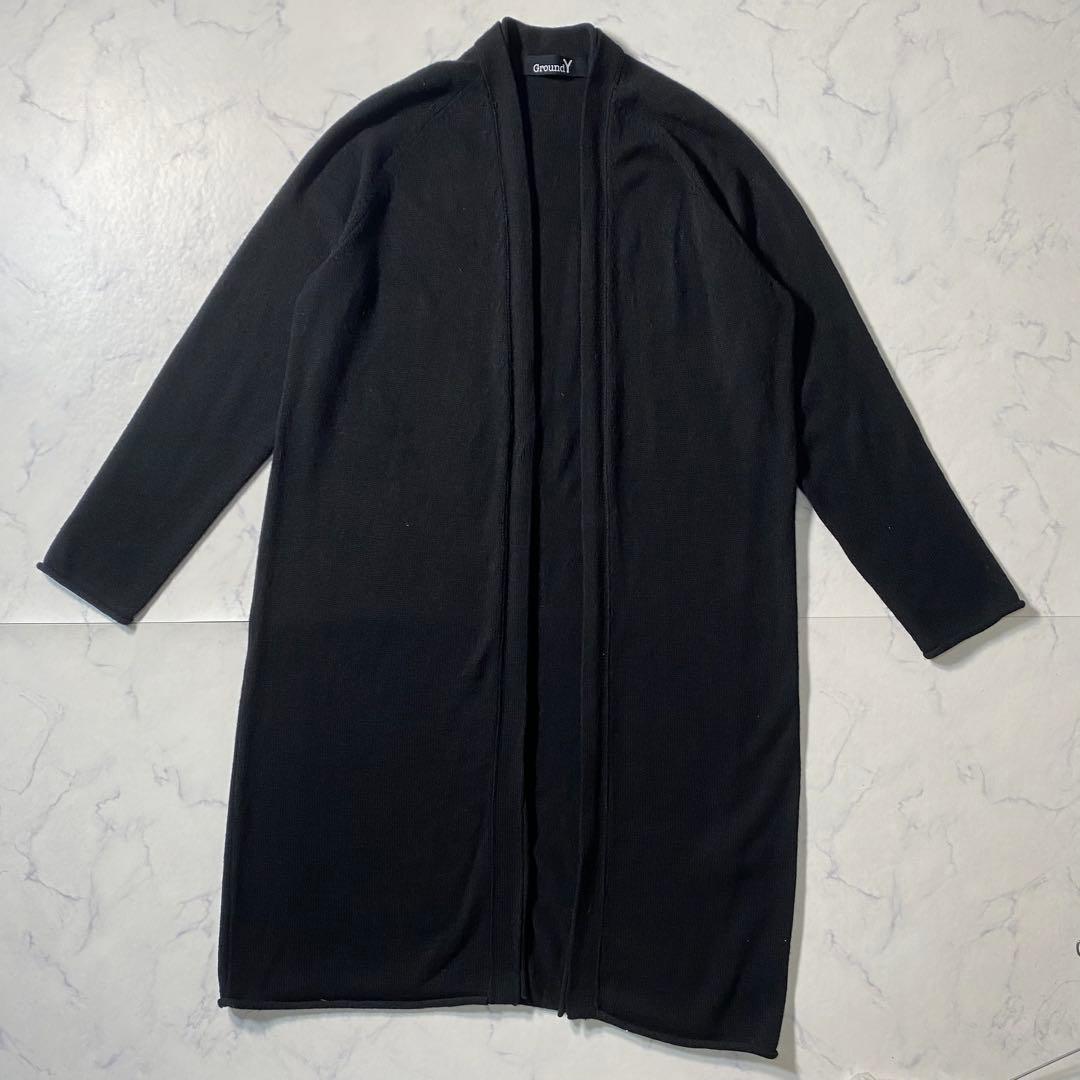 【美品】グラウンドワイ　ロングカーディガン　サイズ3　ヨウジヤマモト　ニット　L