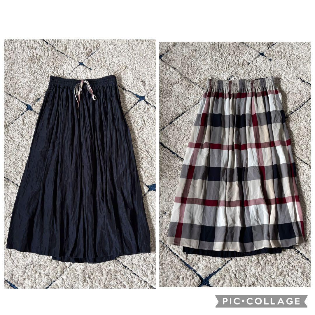 【2way✨】ブルーレーベルクレストブリッジ　リバーシブル　ロングスカート　38