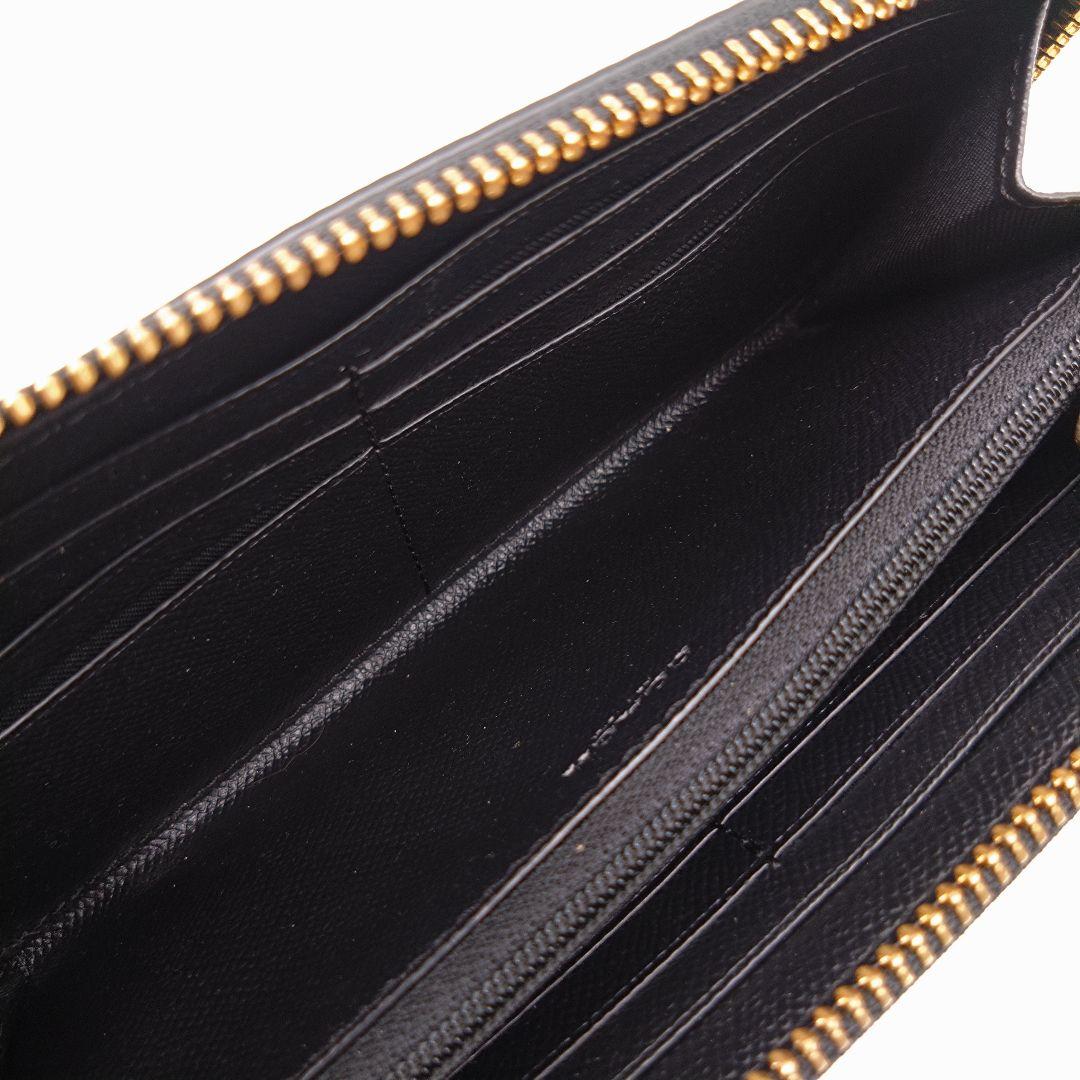 【美品】COACH 長財布 ラウンドファスナー レザー ブラック F16612
