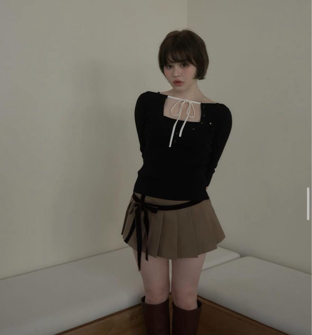 トップス andmary Hein ribbon knit tops