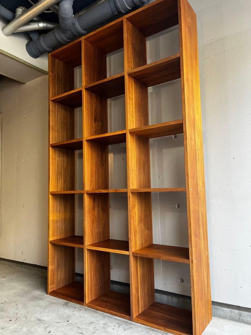Herbpet★無印スタッキングシェルフセット５段×３列ウォールナット材
