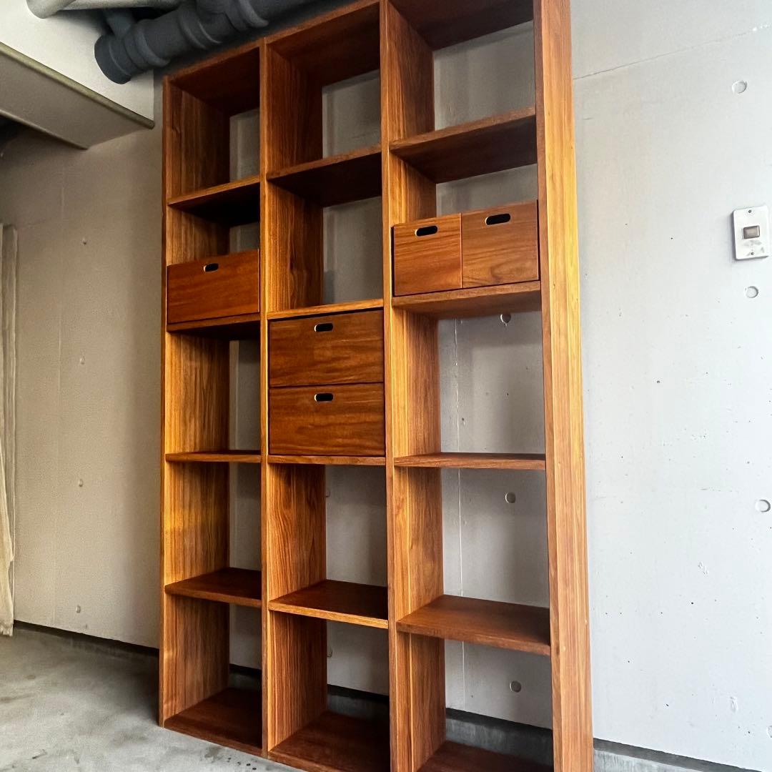 Herbpet★無印スタッキングシェルフセット５段×３列ウォールナット材