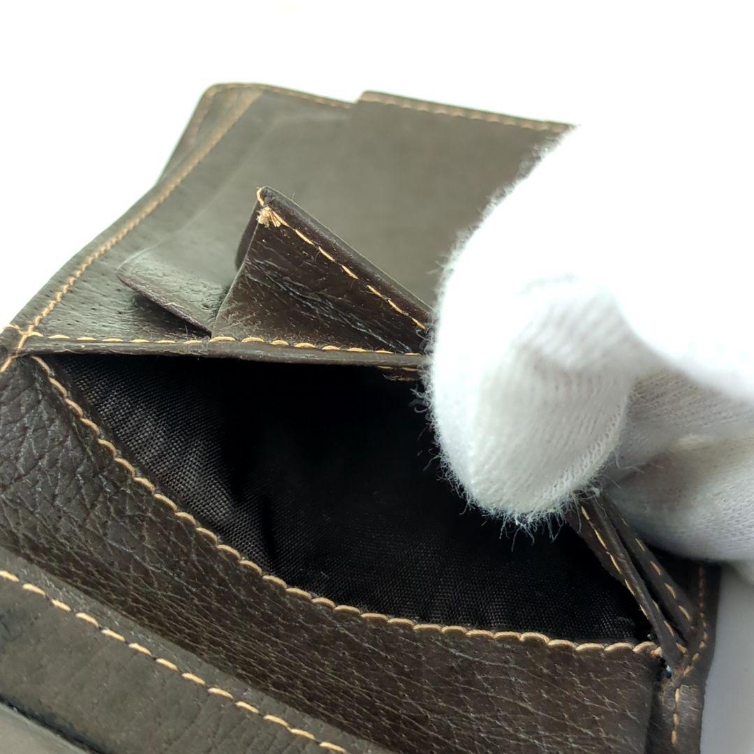 オールド GUCCI グッチ シェリーライン レザー折り財布 ブラウンイタリア製