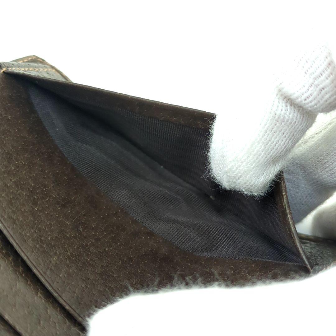 オールド GUCCI グッチ シェリーライン レザー折り財布 ブラウンイタリア製