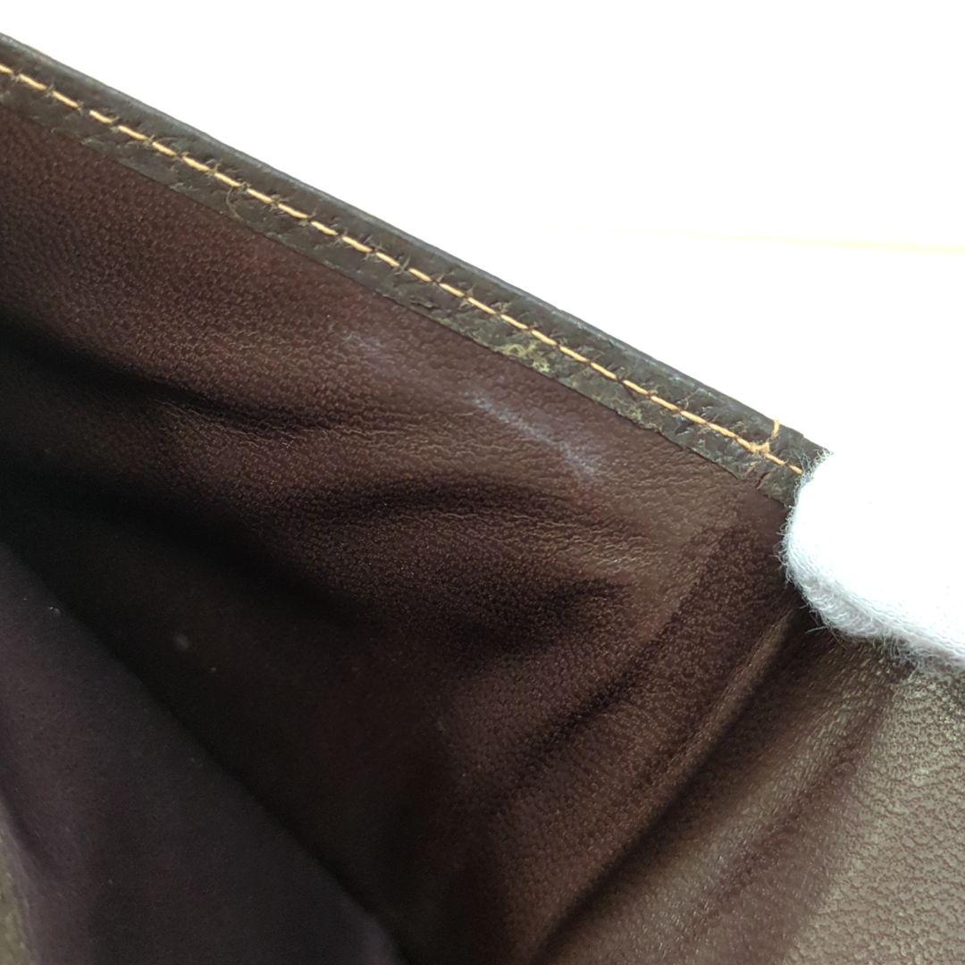 オールド GUCCI グッチ シェリーライン レザー折り財布 ブラウンイタリア製
