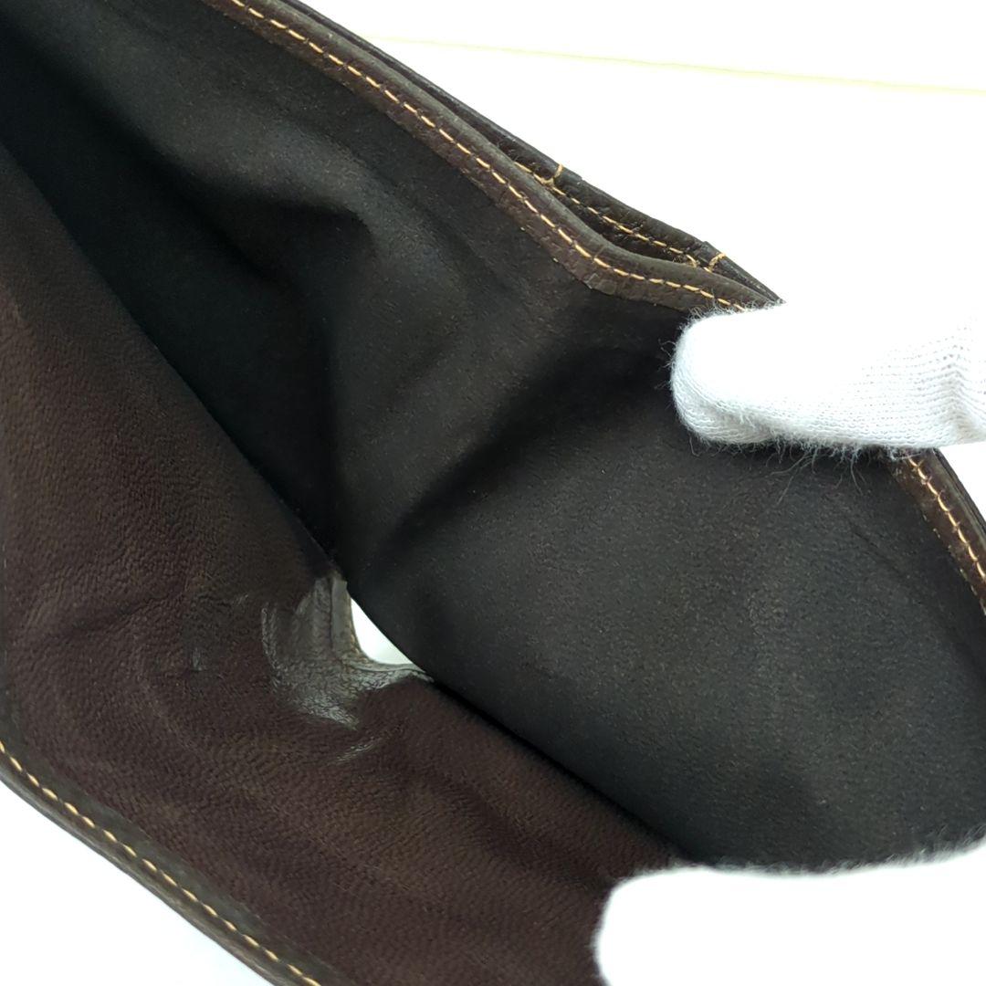 オールド GUCCI グッチ シェリーライン レザー折り財布 ブラウンイタリア製