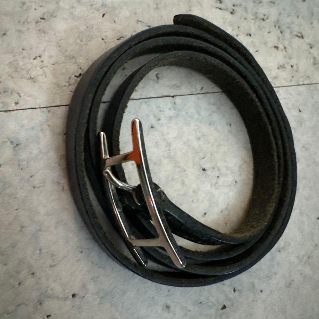 HERMES レザーブレスレット ブラック