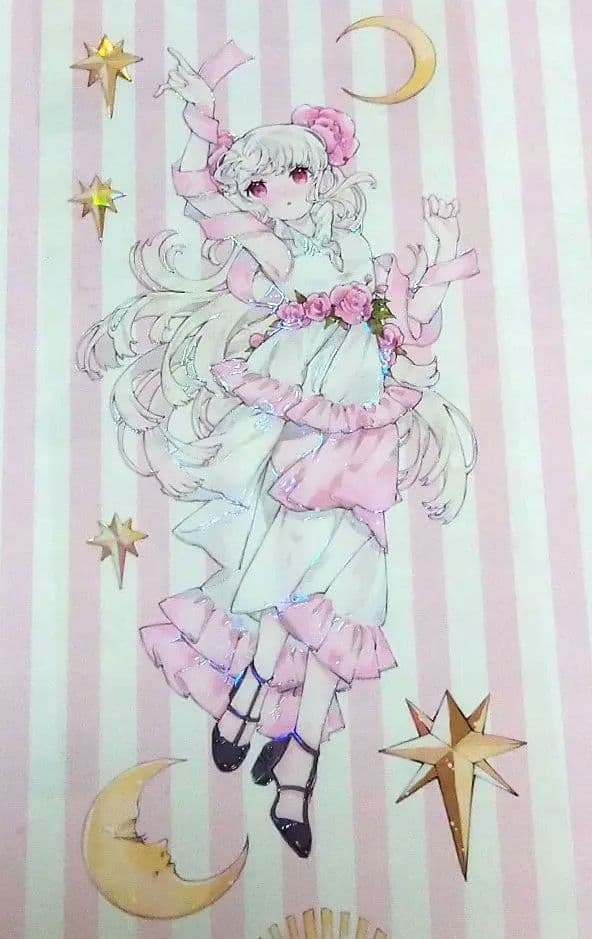 J1096＃月下蔷薇(贝壳光)新七天切り売り海外人物マステ女の子