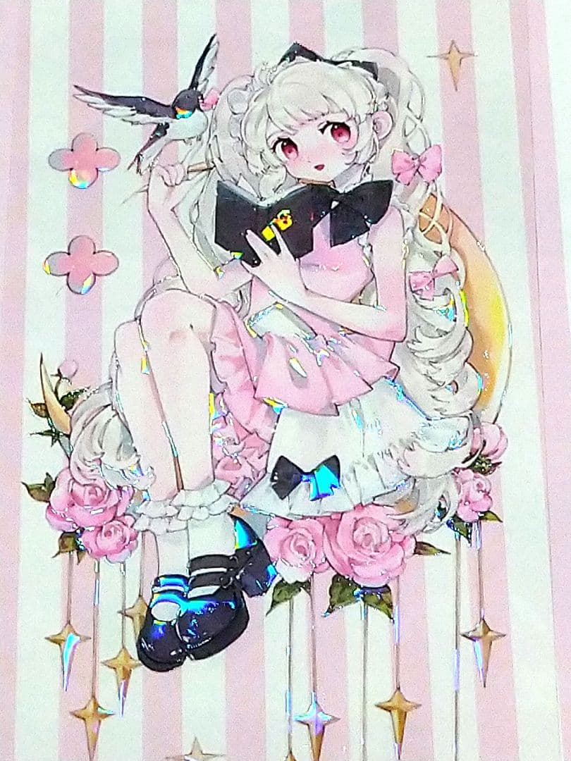 J1096＃月下蔷薇(贝壳光)新七天切り売り海外人物マステ女の子